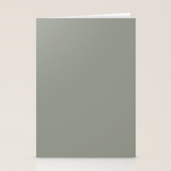 Evergreen Fog Green solid Stationery Card Gallery Image 1