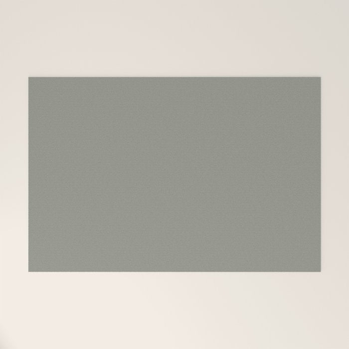 Evergreen Fog Green solid Welcome Mat