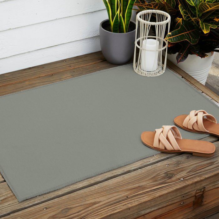 Evergreen Fog Green solid Outdoor Rug Gallery Image 2