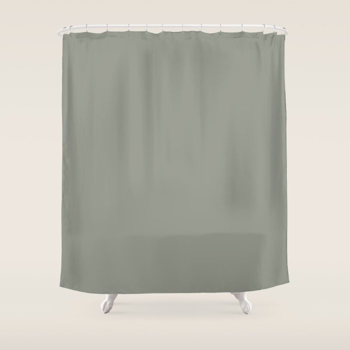 Evergreen Fog Green solid Shower Curtain Gallery Image 1