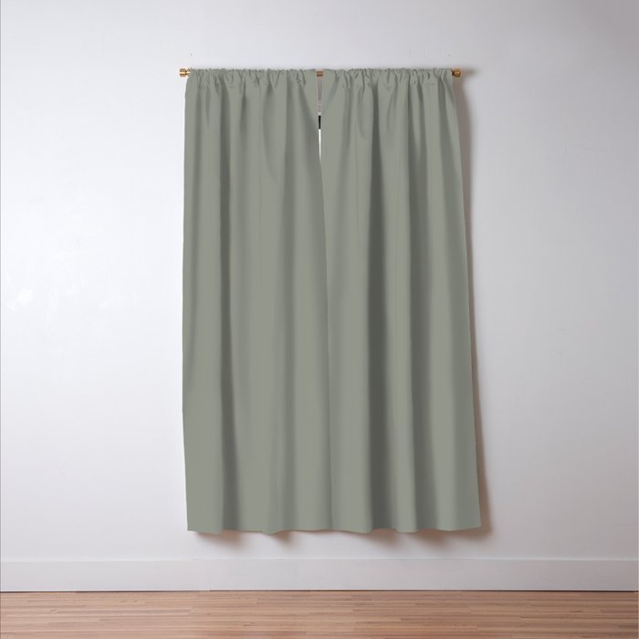 Evergreen Fog Green solid Window Curtain Gallery Image 3