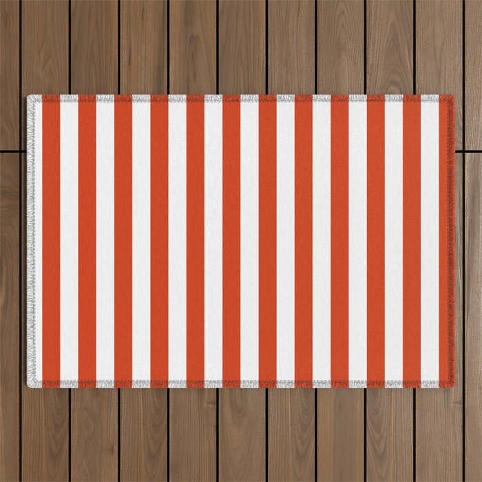 Red White Stripe - By The Seashore Outdoor Rug Gallery Image 1