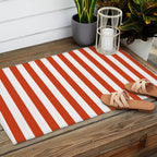 Red White Stripe - By The Seashore Outdoor Rug Gallery Image 2