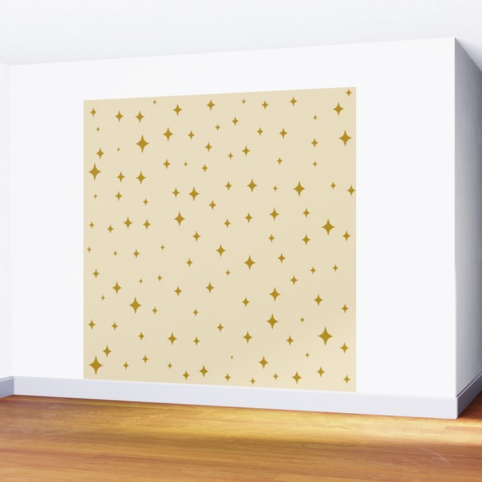 Make a wish - Gold star pattern Wall Mural Gallery Image 2