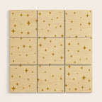 Make a wish - Gold star pattern Wood Wall Art Gallery Image 1