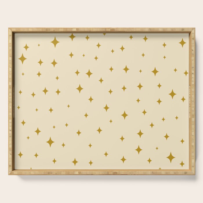 Make a wish - Gold star pattern Serving Tray Gallery Image 1