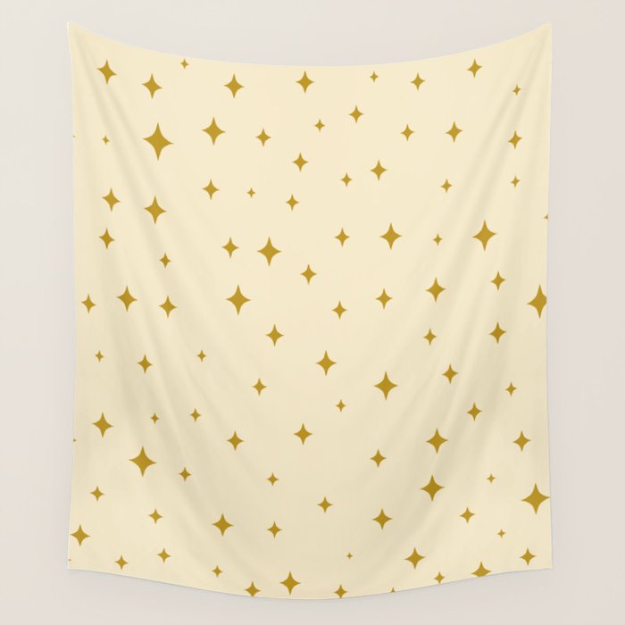 Make a wish - Gold star pattern Wall Tapestry Gallery Image 4