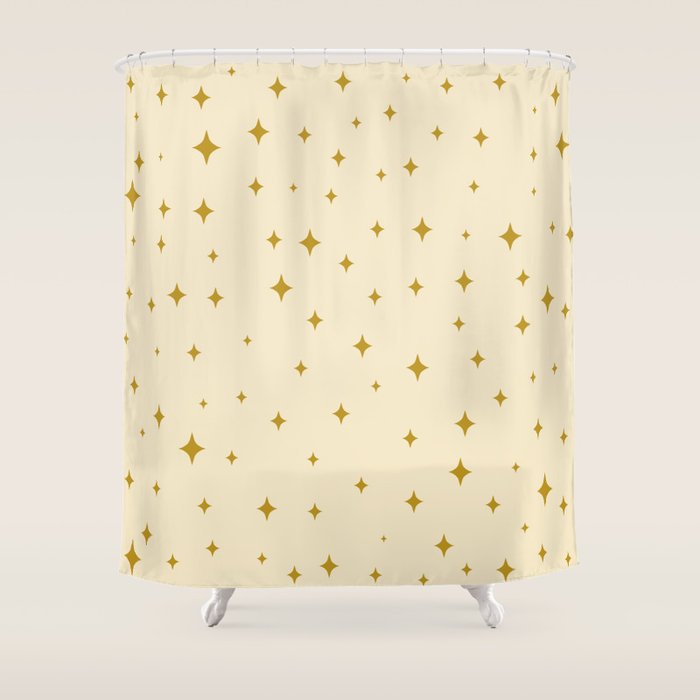 Make a wish - Gold star pattern Shower Curtain Gallery Image 1