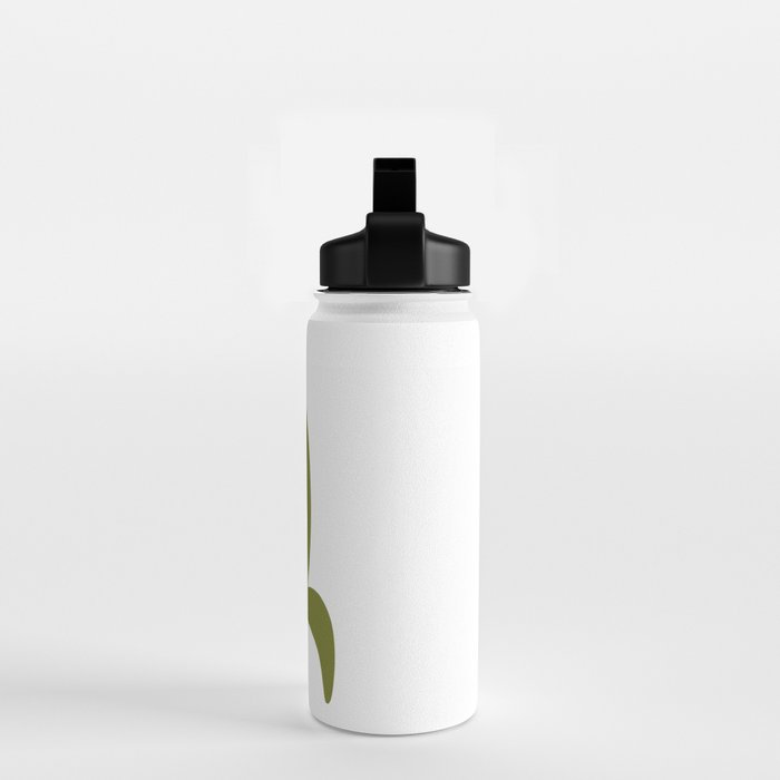 Space Age Rocket Ships - Atomic Age Mid-Century Modern Pattern in Mid Mod Beige and Olive Water Bottle Gallery Image 2
