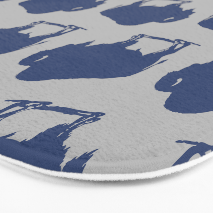 Buffalo Bison Pattern Blue and Gray Bath Mat Gallery Image 3