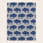 Buffalo Bison Pattern Blue and Gray Poster Gallery Image 4