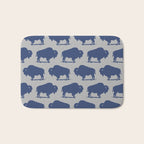 Buffalo Bison Pattern Blue and Gray Bath Mat Gallery Image 1