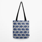 Buffalo Bison Pattern Blue and Gray Tote Bag Gallery Image 2