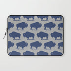 Buffalo Bison Pattern Blue and Gray Laptop Sleeve Gallery Image 1