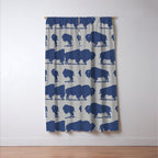 Buffalo Bison Pattern Blue and Gray Window Curtain Gallery Image 3