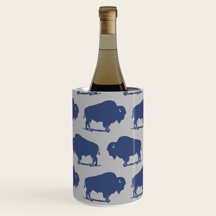 Buffalo Bison Pattern Blue and Gray Wine Chiller Gallery Image 3
