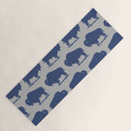 Buffalo Bison Pattern Blue and Gray Yoga Mat Gallery Image 1