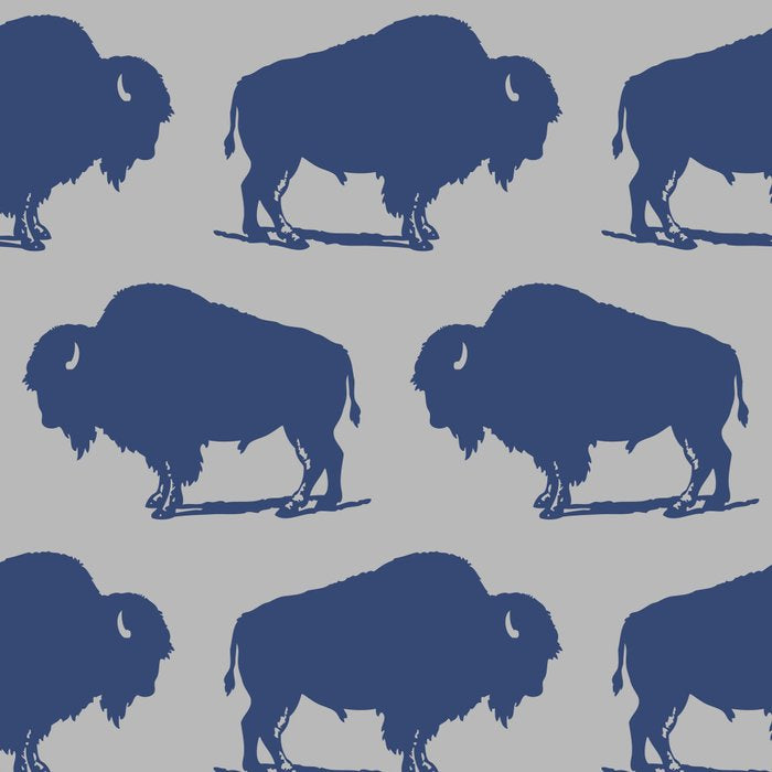 Buffalo Bison Pattern Blue and Gray Coffee Mug Gallery Image 2