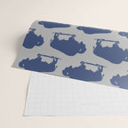 Buffalo Bison Pattern Blue and Gray Wrapping Paper Gallery Image 2