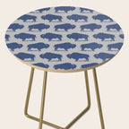 Buffalo Bison Pattern Blue and Gray Side Table Gallery Image 2