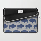 Buffalo Bison Pattern Blue and Gray Laptop Sleeve Gallery Image 2