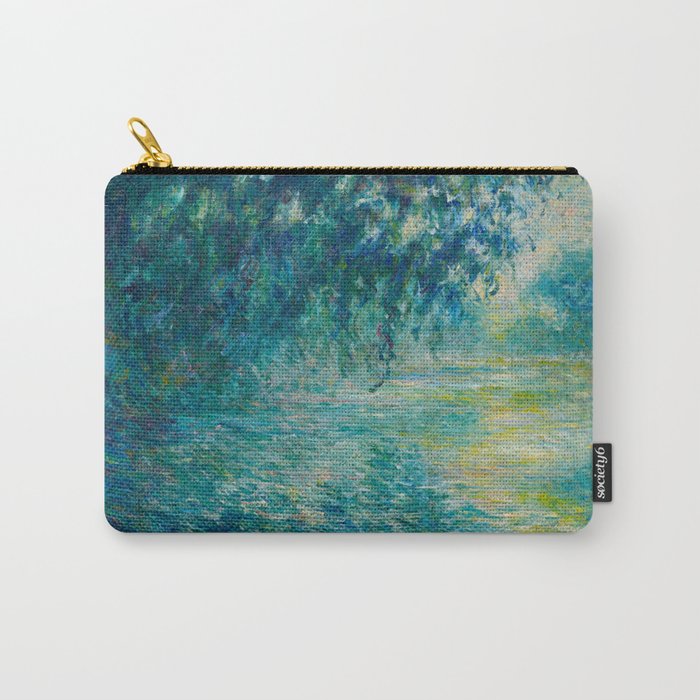 Claude Monet Impressionist Landscape Oil Painting Morning on the Seine Carry All Pouch Gallery Image 1