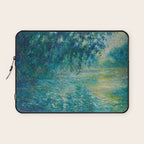 Claude Monet Impressionist Landscape Oil Painting Morning on the Seine Laptop Sleeve Gallery Image 1