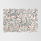 Block print berries black and white Rug Gallery Image 2