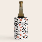 Block print berries black and white Wine Chiller Gallery Image 2