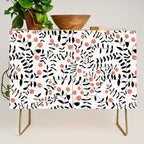 Block print berries black and white Credenza Gallery Image 1