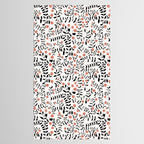 Block print berries black and white Tablecloth Gallery Image 2