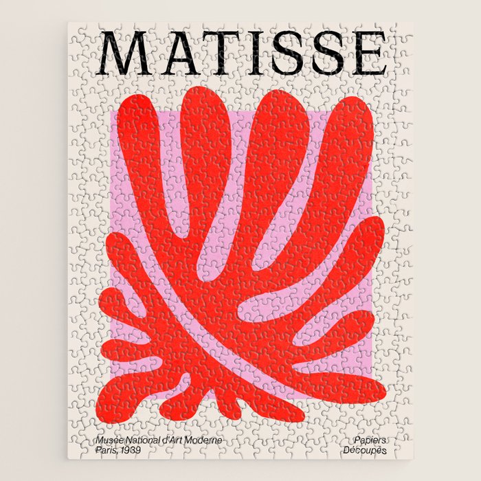Coral & Lavender: Matisse Paper Leaf Cutouts 01 Jigsaw Puzzle Gallery Image 1