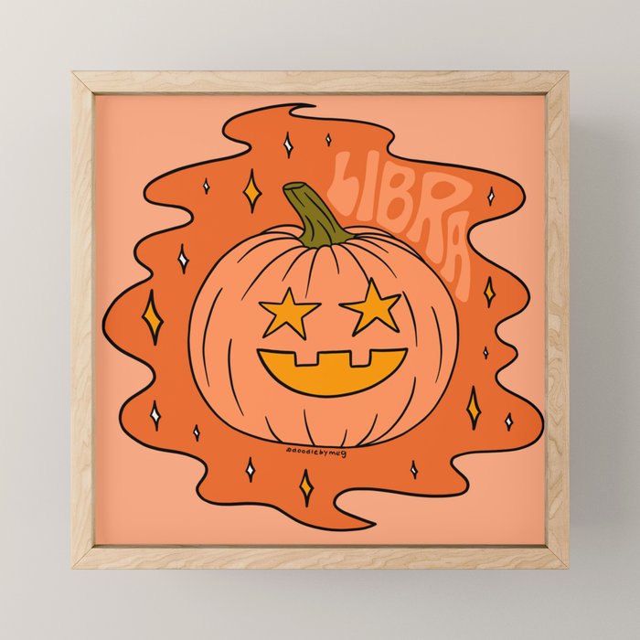 Libra Jack O Lantern Mini Art Print Gallery Image 1