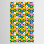 Mid Century Modern Atomic Future Colorful Modtastic Dots and Stars Pattern Tablecloth Gallery Image 2