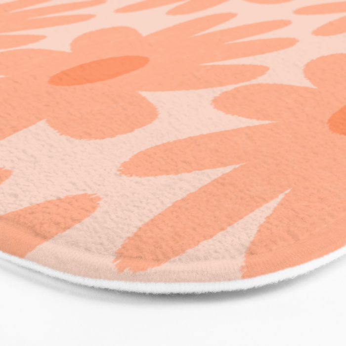 Crayon Flowers Smudgy Soft Pastel Floral Pattern in Apricot Bath Mat Gallery Image 3