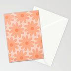 Crayon Flowers Smudgy Soft Pastel Floral Pattern in Apricot Stationery Card Gallery Image 2