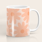 Crayon Flowers Smudgy Soft Pastel Floral Pattern in Apricot Coffee Mug Gallery Image 1