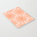 Crayon Flowers Smudgy Soft Pastel Floral Pattern in Apricot Notebook Gallery Image 3