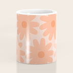 Crayon Flowers Smudgy Soft Pastel Floral Pattern in Apricot Coffee Mug Gallery Image 4