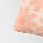 Crayon Flowers Smudgy Soft Pastel Floral Pattern in Apricot Pillow Sham Gallery Image 4