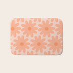 Crayon Flowers Smudgy Soft Pastel Floral Pattern in Apricot Bath Mat Gallery Image 1