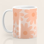 Crayon Flowers Smudgy Soft Pastel Floral Pattern in Apricot Coffee Mug Gallery Image 3