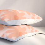 Crayon Flowers Smudgy Soft Pastel Floral Pattern in Apricot Pillow Sham Gallery Image 3