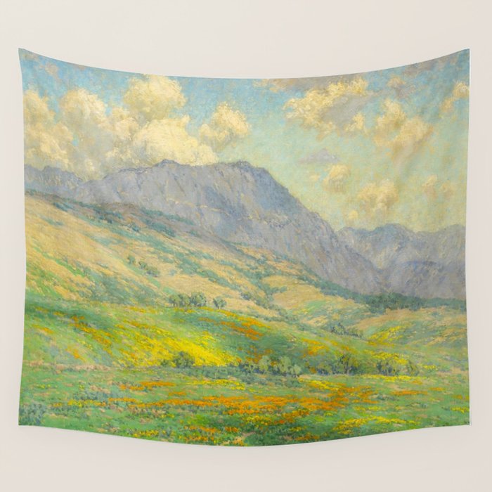 Granville Redmond Hazy Day in Antelope Valley, 1932 Oil Painting Vintage American Art Wall Tapestry Gallery Image 4