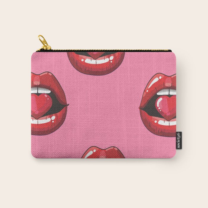 Red Lips with Heart Carry All Pouch Gallery Image 1