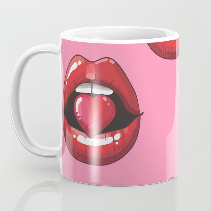 Red Lips with Heart Coffee Mug Gallery Image 3