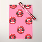 Red Lips with Heart Wrapping Paper Gallery Image 1