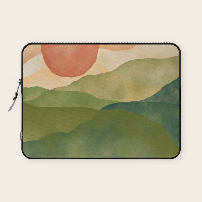 Abstract Art Print - Watercolor Mountain #1 Laptop Sleeve Gallery Image 1
