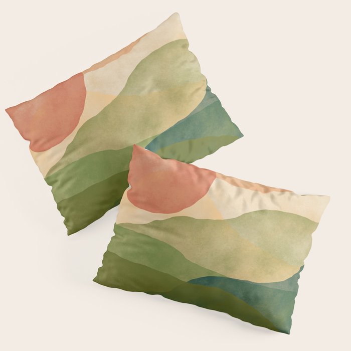Abstract Art Print - Watercolor Mountain #1 Pillow Sham Gallery Image 1