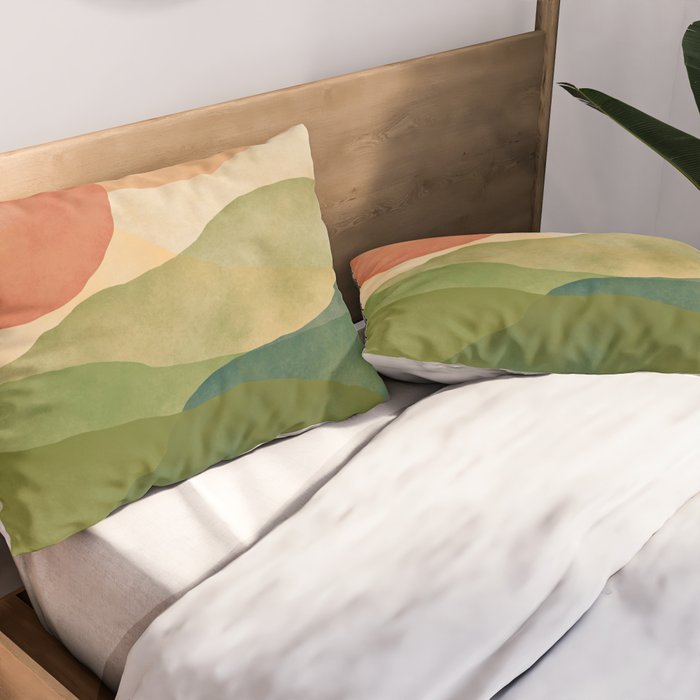 Abstract Art Print - Watercolor Mountain #1 Pillow Sham Gallery Image 2